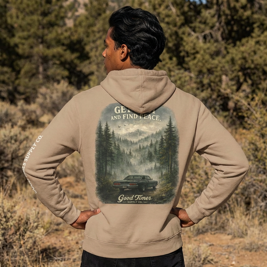 Vintage Outdoors — "Get Lost and Find Peace" Graphic Pullover